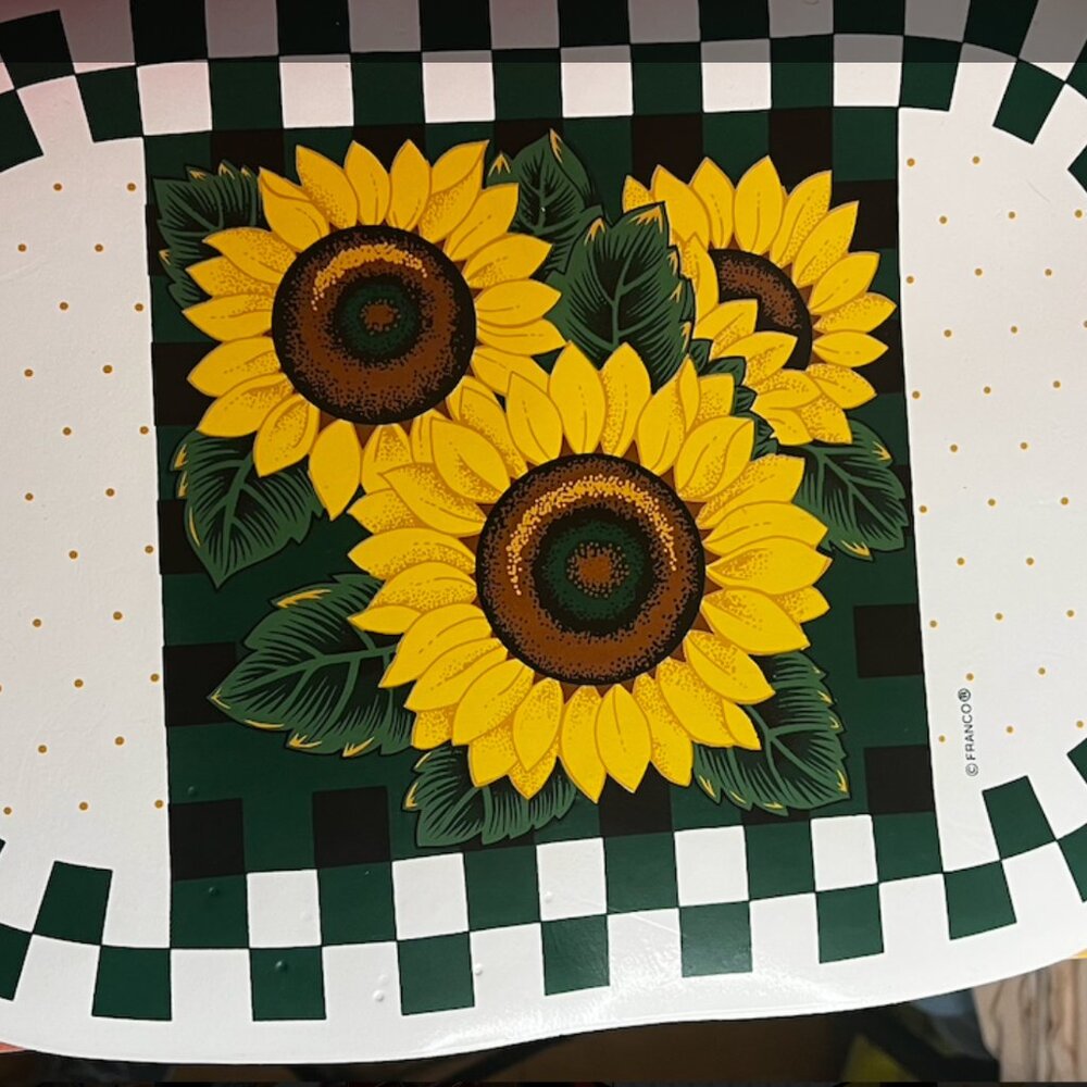 Vintage Franco Sunflower Plastic Placemats